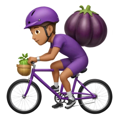 Guy riding eggplant as bicycle  sticker