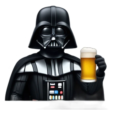 dark Vader drinking beer sticker