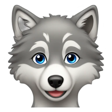 Female grey wolf blue eyes sticker