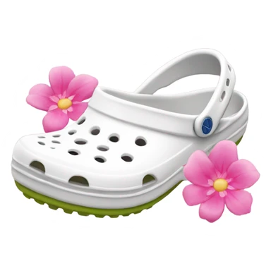 White Crocs with pink flowers sticker
