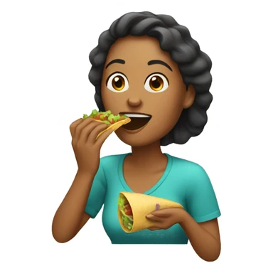 Woman eating taco sticker