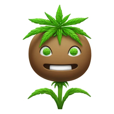Marijuana plant smiling ￼ sticker