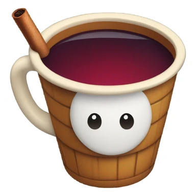 Mulled wine in a craft cup sticker