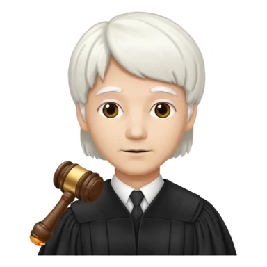 Judge with white wig and gavel sticker