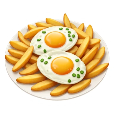 huevos fritos con patatas fritas  sticker