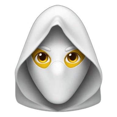 White pointy hooded man with mask sticker