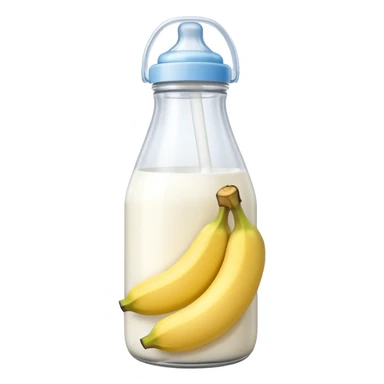 baby Milk bottle with banana tag sticker