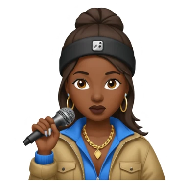 rapper woman with microphone sticker
