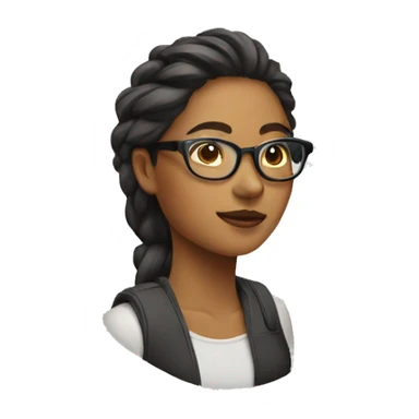 woman with glasses looking cool from the side sticker