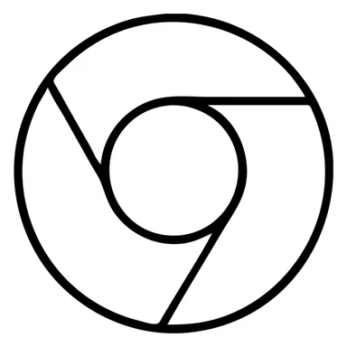 Google Chrome browser icon, modern icon style, clean lines, simple color palette, easily recognizable, no text sticker