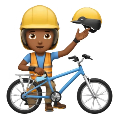Bike Boy with calling talk emoji  sticker