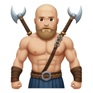bearded Vikings with bald  with bulky body with Viking outfit sticker
