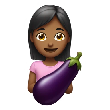 Girl with a eggplant sticker