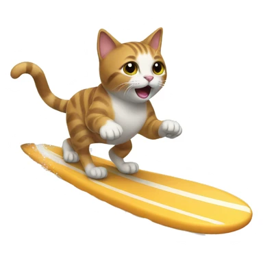 a cat surfing  sticker