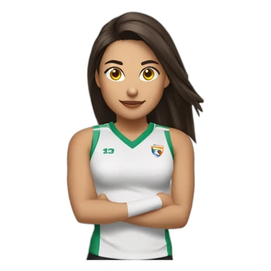 Voleibol chica morena número 14 sticker