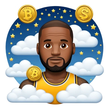 lebron james coin emoji  and text niggas in the sky sticker