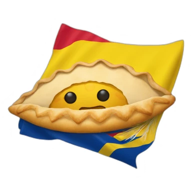 Empanada con ojos y una bandera de colombia sticker