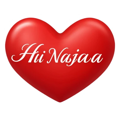 red heart that in the middle writes Hi Nastjaa sticker