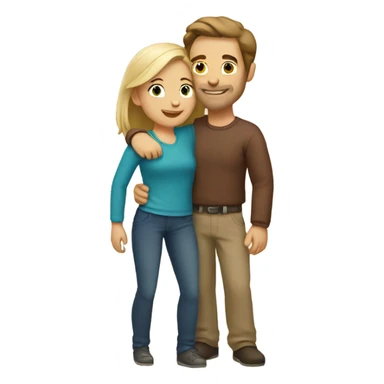 hugging caucasian couple sticker