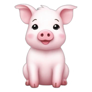 A cute pink fluffy baby pig with a white t-shirt on which there is a red heart and write : i love Bretagne sticker