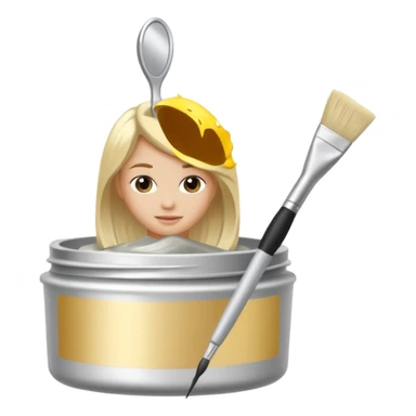 tube of blonde hair dye with a brush next to it sticker