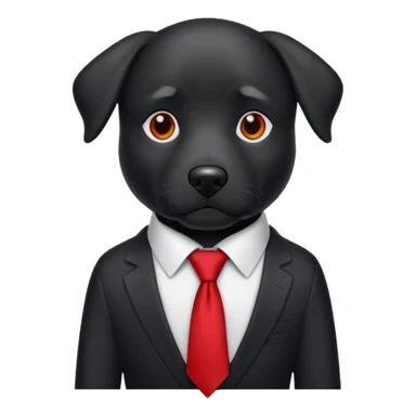 black dog with red tie,white shirt sticker