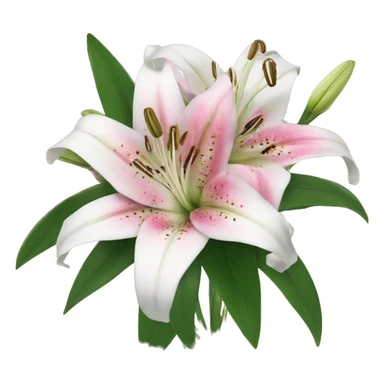 pink and white lilies bouquet sticker