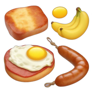 a saussage and two scrambled eggs sticker