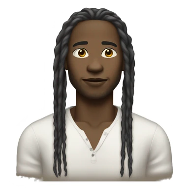 black boy sharp jawline long dreads half blonde hair sticker