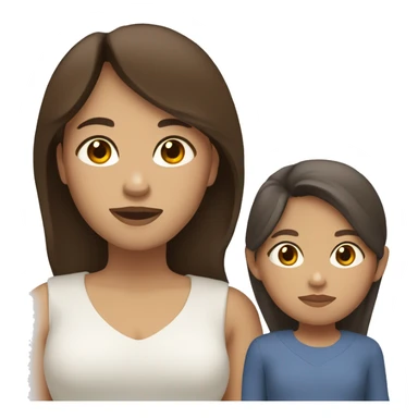 Filipina mom with white daughter with brown eyes and brown hair sticker