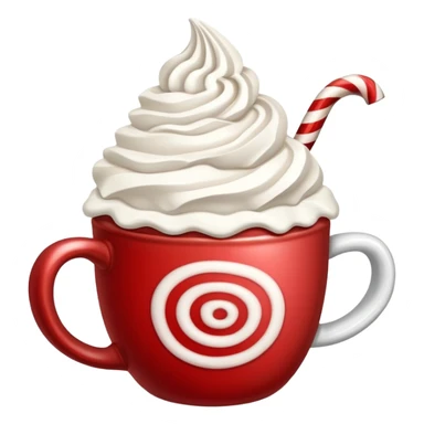 Peppermint hot cocoa with whipped cream and crushed peppermint candy on top sticker