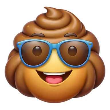 rainbow poop emoji with sunglasses sticker