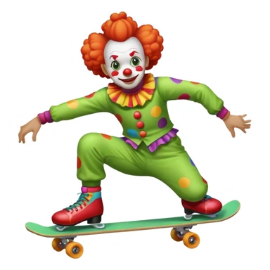 skater clown skating greenü sticker