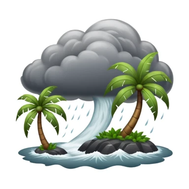 A hurricane on a tropical island  sticker