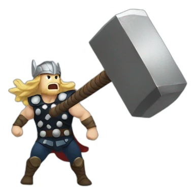thor strikes with his hammer sticker