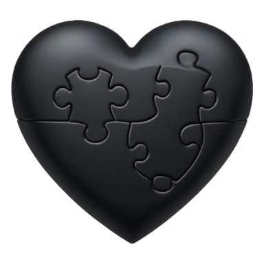 black heart with a puzzle piece sticker