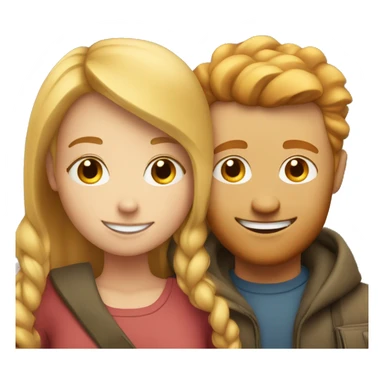 couple hug with warm smiles blonde girl and ginger man  sticker
