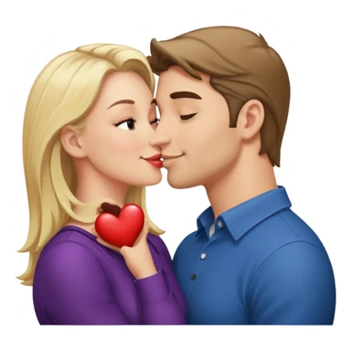 a good looking man and good looking woman are Kissing, indoor sticker
