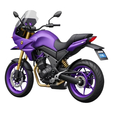Créer un emoji copiable sur mon système iOS avec une moto mt07 noir mate nacré violet foncée. sticker
