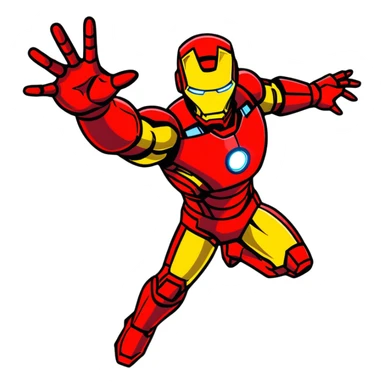 iron man flying with repulsors sticker