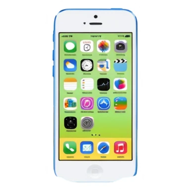 iPhone 5C on iOS 7, app icons, data and Wi-Fi sticker