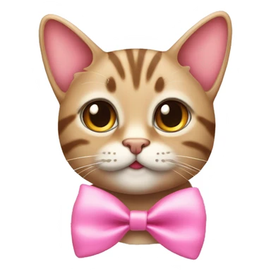 Cute tabby cat with pink coquette bow sticker