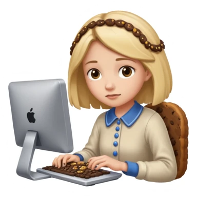 cookie clicker addict girl at computer sticker