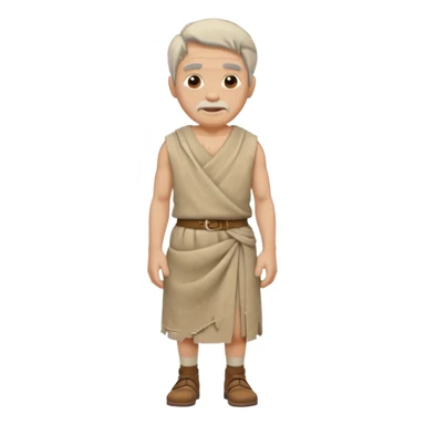 beige ancient man skirt cloth sticker