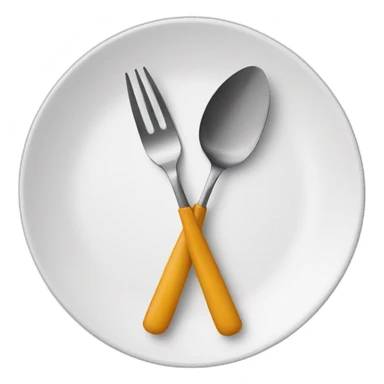 knife and fork on a plate sticker