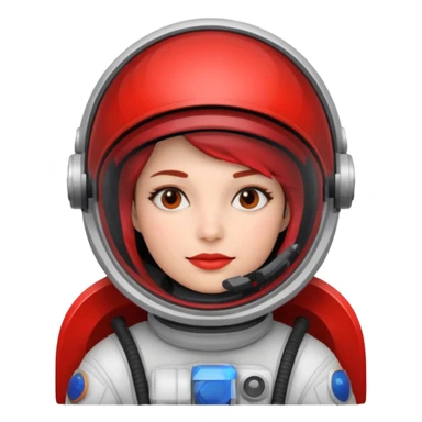 woman,  astronaut, red and black design sticker