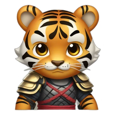 Tiger samurai with his arms crossed sticker