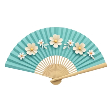 paper hand fan sticker