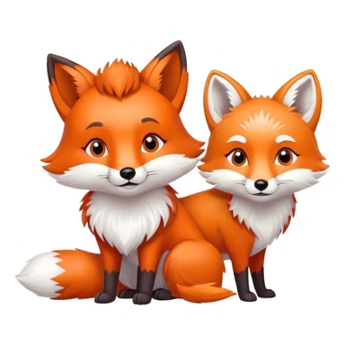 A red fox and an arctic fox sticker