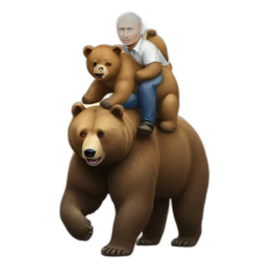 Vladimir putin with rainbow flag riding on a bear sticker